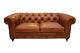 John Lewis Style' Vintage Tan Leather Chesterfield Medium Sofa New RRP £1999