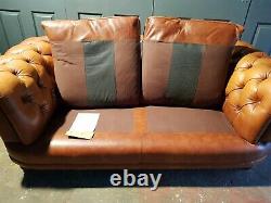 John Lewis Tetrad Chatsworth 3 Seater Tan Leather Sofa