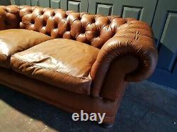 John Lewis Tetrad Chatsworth 3 Seater Tan Leather Sofa