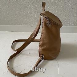 LONGCHAMP Vintage Foulonne Tan Pebbled Leather Backpack Made In France RARE