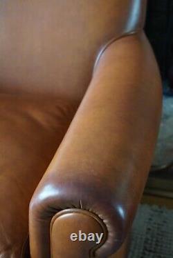 Laura Ashley Burlington leather armchair VINTAGE TAN LEATHER