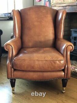 Laura Ashley Southwold Leather Armchair Caramel Tan Vintage Leather