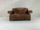 Laura Ashley Vintage Aged Tan Cigar Brown Leather Chesterfield 2 Seater Sofa