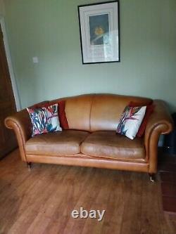 Laura Ashley Vintage Tan Leather Gloucester Sofa