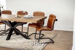 Leather Dining Chair Tan Leather Chair Cantilever Chair Side Chair