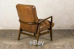 Leather Sofa And Armchair Retro Style Vintage Style Seating Tan Leather