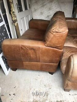 Leather sofa Brown Tan Vintage 3&2 Seaters