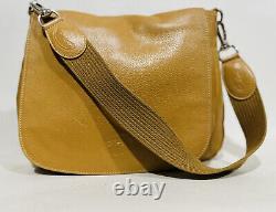 Longchamp Tan Pebbled Leather Vintage Crossbody Bag Made in France