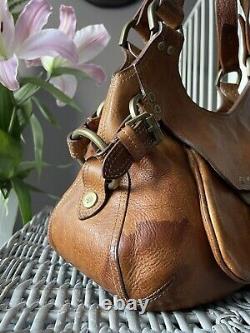 Lovely Vintage MULBERRY Tan Oak Darwin Leather Tote Over Shoulder Bag Handbag