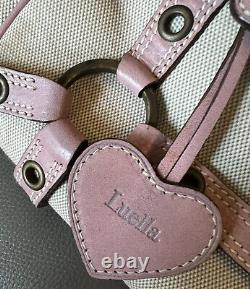 Luella vintage Genuine Gisele Pink & Tan Heart Theme Satchel Shoulder Bag