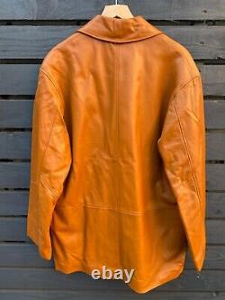 MULBERRY Mens Tan Leather Coat with Satin Lining. SIZE Medium