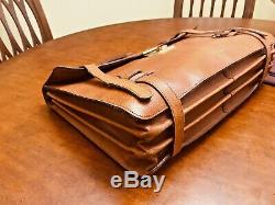 MULBERRY ROGERS Vintage Tan Leather Briefcase / Attache Made In England