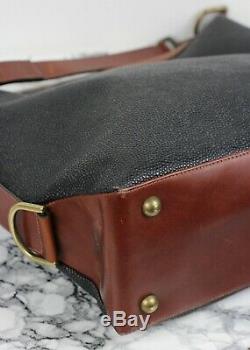 MULBERRY Vintage Scotchgrain & Tan Leather Satchel Shopper Shoulder Bag