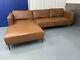 Made. Com Leather left hand facing chaise End sofa Tan Leather RRP £1,299