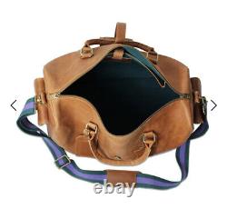Men's Bag Vintage Child Drake Leather Overnight Duffle Bag in Tan