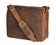 Mens Messenger Leather Bag Waxed Tan VINTAGE Laptop Office Uni Casual Record Bag