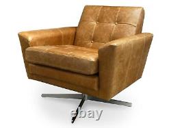 Mid Century Armchair vintage Danish retro Tan leather chair