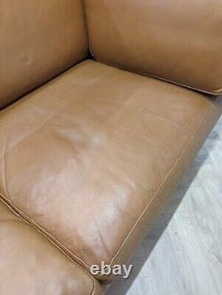 Mid-Century Modern Vintage Retro Danish Tan Leather 3 Seater Sofa by Stouby