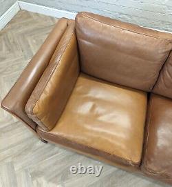 Mid-Century Vintage Danish Tan Leather 2 Seater Sofa'MH2225' by Mogens Hansen
