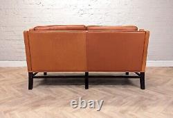 Mid-Century Vintage Danish Tan Leather 2 Seater Sofa by Georg Thams for Grant