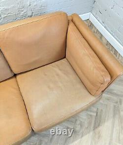Mid-Century Vintage Danish Tan Leather 3 Seater Sofa'MH2225' by Mogens Hansen