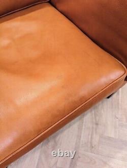 Mid-Century Vintage Danish Tan Leather Lounge Armchair by Georg Thams for Grant