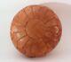 Moroccan Vintage Natural Tan Leather Large Pouf Footstool COVER ONLY or STUFFED