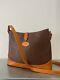 Mulberry Vintage Medium Size Brown and Tan Scotchgrain and Leather Shoulder Bag