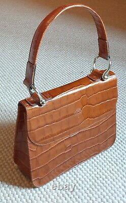 Mulberry Vintage Roger Saul Alexandra Handbag Croc Tan Excellent Condition