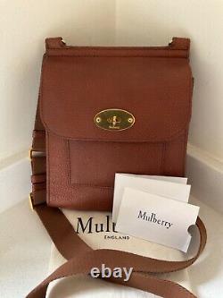 Mulberry oak grained veg tanned leather small Antony crossbody shoulder bag