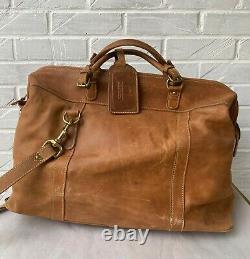 Mulholland Brothers Vintage Leather Widemouth Duffel Bag Carry On Weekender