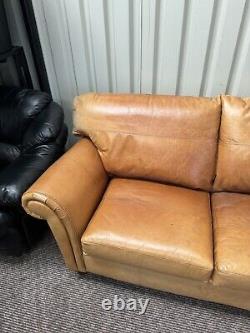Multiyork vintage tan leather sofa