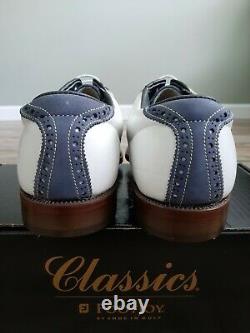 NEW Vintage Footjoy Classics Mens Golf Shoes 51925 WH/TAN/BLUE 9.5D
