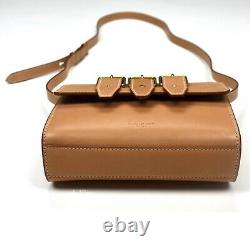 NWT $1850 Saint Laurent YSL Vintage Tan Leather 3 Buckle Shoulder Bag AUTHENTIC