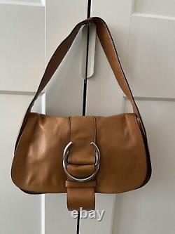 Never used vintage Prada butterscotch tan leather shoulder bag