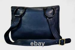 New Vintage Coach Bonnie Cashin 1973 Suspender Musette Midnight Blue Leather Bag