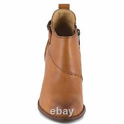 New in Box Womens Frye Jenny Button Short Tan Vintage Leather Boots Size 9.5