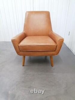 Oak Furnitureland Lund Accent Chair in Vintage Tan Leather RRP £799