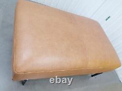 Oak Furnitureland Modish Vintage Tan Leather Footstool RRP £1199