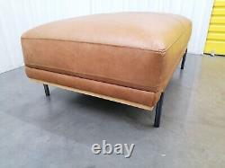 Oak Furnitureland Modish Vintage Tan Leather Footstool RRP £1199