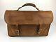 Orvis Tan Saddle Leather Briefcase Messenger Bag No Strap 18X13 Vintage USA Made