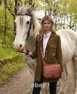 PATRICIA NASH London leather vintage women's saddle crossbody bag TAN + Dust bag