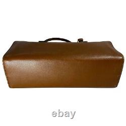 PRADA Boston Saffiano Leather Brown Tan Shoulder Bag Authentic Vintage