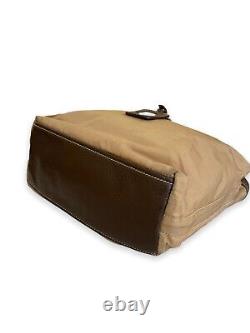 PRADA vintage Tan Nylon Brown Leather Tote bag