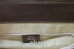 Paris 1876 LANCEL Vintage Authentic Tan/Brown Jacquard Leather Luxury Handbag