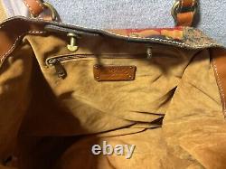 Patricia Nash Italian Leather Vintage Patch Multi Double Turn Lock Shoulder Bag