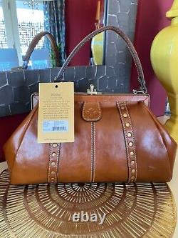 Patricia Nash Nemoli Frame Bag Distressed Vintage Tan Leather Nwt $249