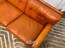 PeeM Vintage Leather 3 Seater Sofa. Tan Colour 60s/70s Mid Century