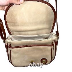 Pierre Balmain Womens Shoulder Bag Vintage Leather Saddle Cross Body Made In USA