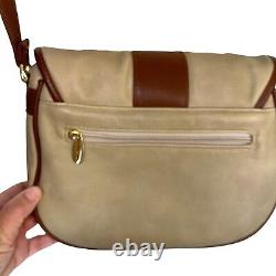 Pierre Balmain Womens Shoulder Bag Vintage Leather Saddle Cross Body Made In USA